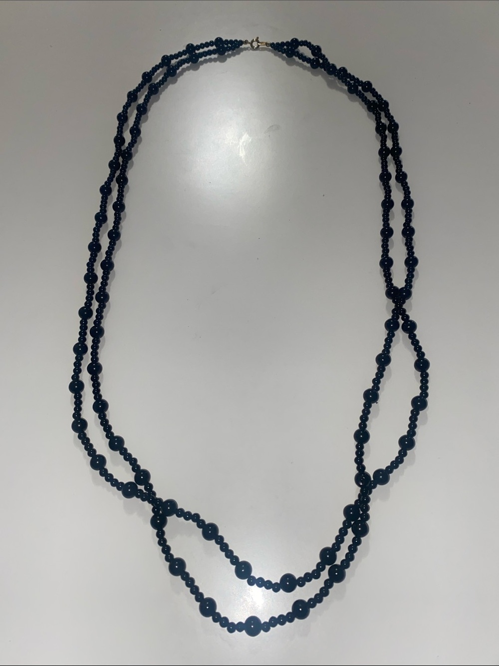 Black Beaded Layered Necklace